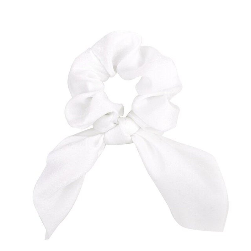 New Chiffon Bowknot Silk Hair Scrunchies Women Pearl Ponytail Holder Hair Ties Hair Rope Rubber Bands Headwear Hair Accessories