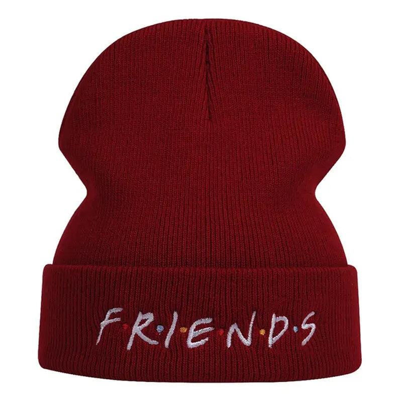 Unisex FRIEND Letter Embroidery Beanies Autumn Winter Warm Hat Hip Cap Beanie Hat Caps for Women Men