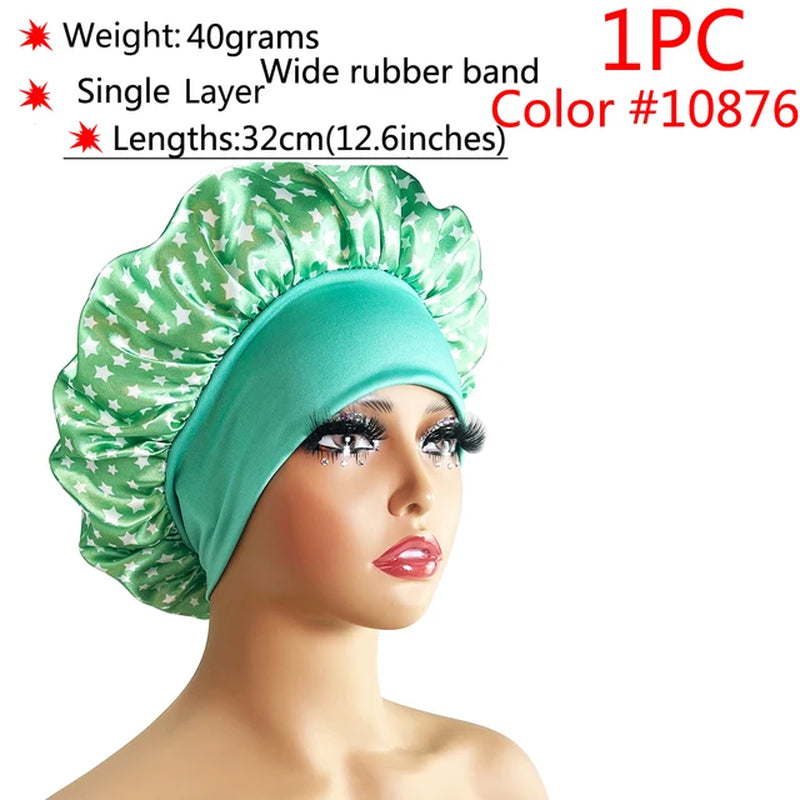 Silk Hair Bonnet Satin Cheveux Nuit Single Double Layer Silk Hair Cap for Women Sleeping Adjust Head Cover Hat Beauty Products