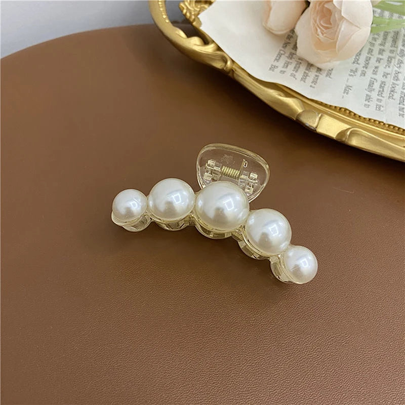 Hair Claws Pearl Claw Clips for Woman Large Size Barrette Crab Ladies 2022 Fashion Hair Accessories Female Summer Hairpin