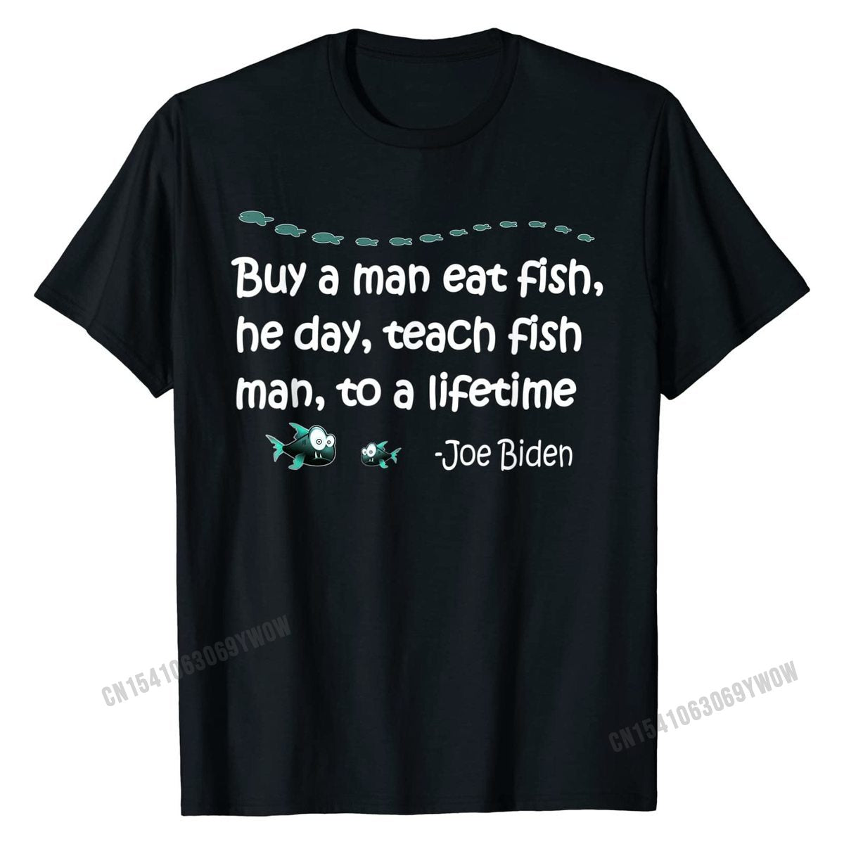 Funny anti Joe Biden Political Funny Sarcastic Fishing Idiot T-Shirt Fitted Adult Tshirts Europe Tops & Tees Cotton Fashionable