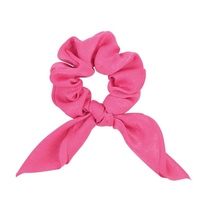 New Chiffon Bowknot Silk Hair Scrunchies Women Pearl Ponytail Holder Hair Ties Hair Rope Rubber Bands Headwear Hair Accessories